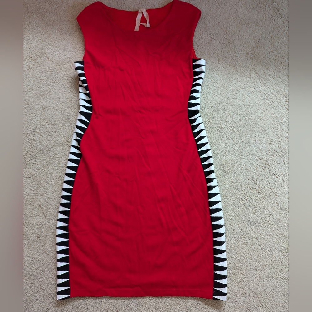 Bailey 44 red mini dress with side stripes